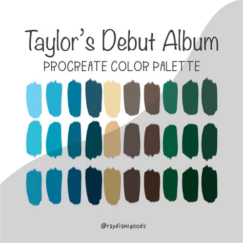 Taylor Swift Debut Album Procreate Color Palette/color - Etsy