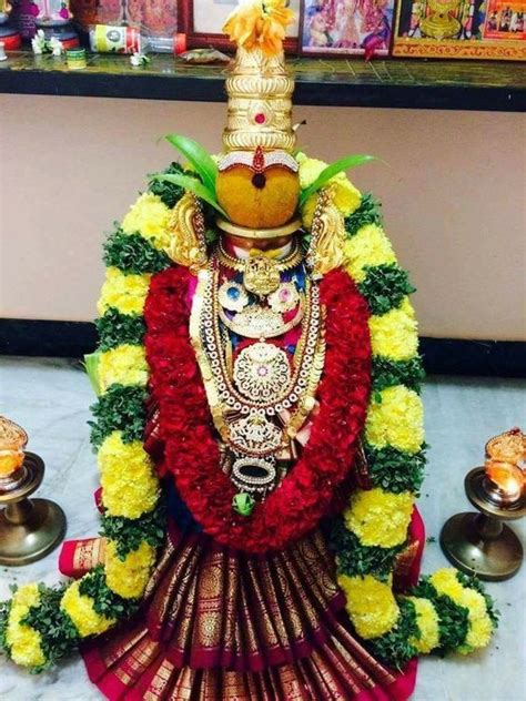 How do make a kalasam for Varalakshmi Vratham ? Kalash Decoration, Thali Decoration Ideas, Pooja ...