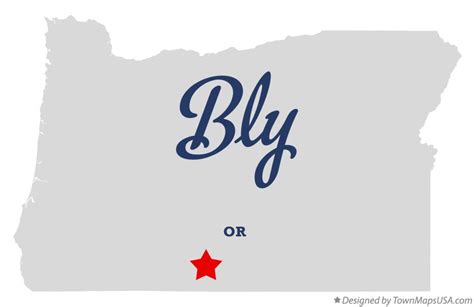 Map of Bly, OR, Oregon