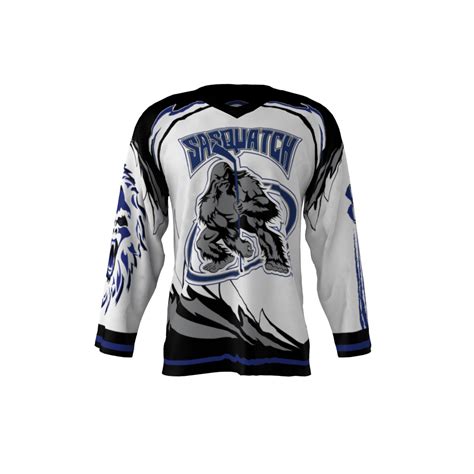 Sasquatch white dye sublimated custom hockey jersey. You can customize ...