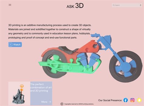 Landing page for a 3D printing website by Sunil Sharma on Dribbble