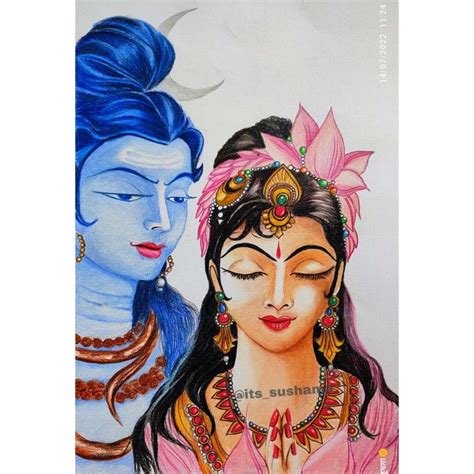 Shiva shambho _ Shiv Parvati 🙏 , Mahadev drawing | Book art drawings, Color pencil drawing ...