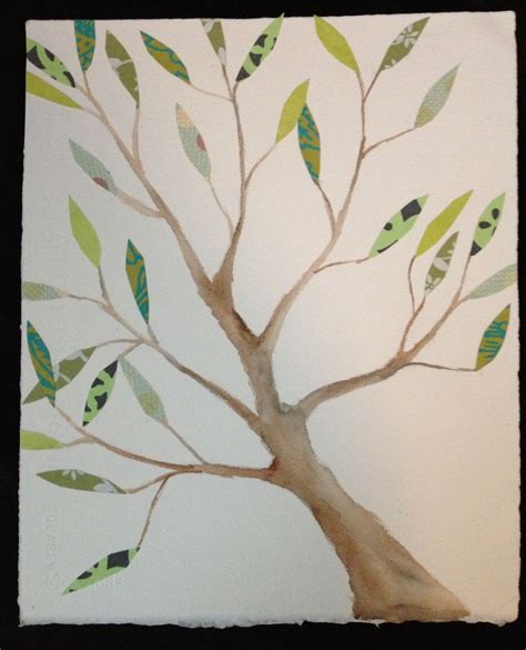 Tree collage with green leaves for Day 24 of #30DOC | Tree collage, Collage art, Art