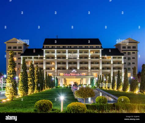 Gabala - MAY 18, 2014: Qafqaz Riverside Hotel on May 18 in Gabala Stock Photo, Royalty Free ...