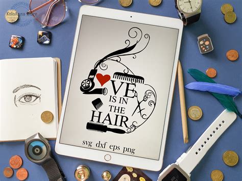 Love is in the Hair Svg Scissors Svg Hair Cut Svg | Etsy