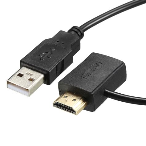 HDMI to HDMI Adapter with 2.0 USB Connector HDMI Male to HDMI Female Cable 0.5m 1. Ft for HDTV ...