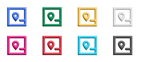 map icon set, colored symbols graphic elements 16617477 PNG