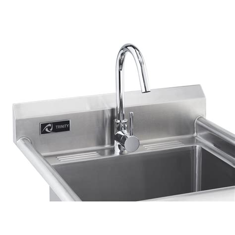 Trinity 23" x 23" Single Stainless Steel Utility Sink with Faucet ...