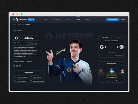 Liquipedia Dota 2 Player Profile Redesign by Hastama Dhana Aji on Dribbble