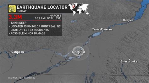 Magnitude 3.3 earthquake rattles Montreal, intense shaking felt - The Weather Network