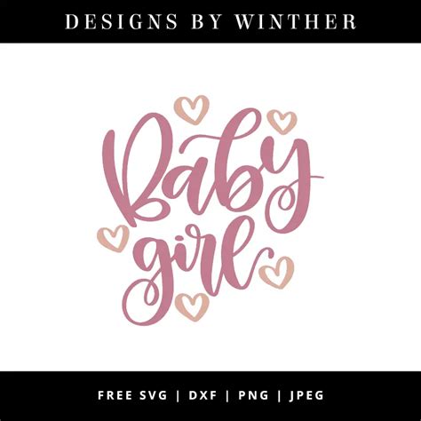 Free Baby girl SVG DXF PNG & JPEG – Designs By Winther