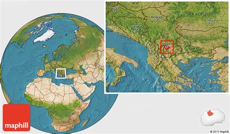 Satellite Location Map of Skopje