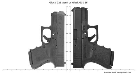 Glock G26 Gen4 vs Glock G30 SF size comparison | Handgun Hero