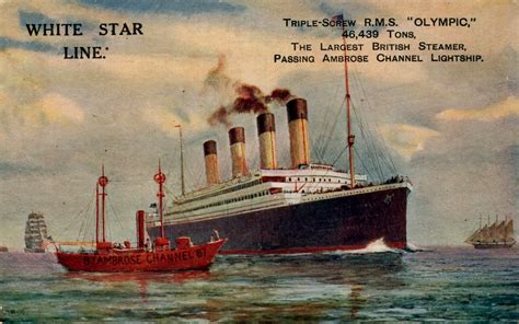 RMS Olympic, White Star Line, Ambrose Channel Lightship - a photo on ...