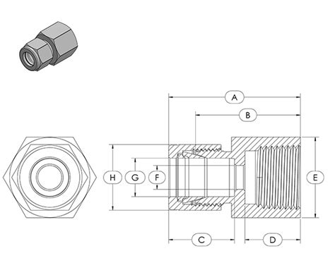 Compression Fitting Specifications - FCC - Female Connector