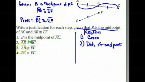 Geometry A lesson 13 part 5 midpoint proof - YouTube