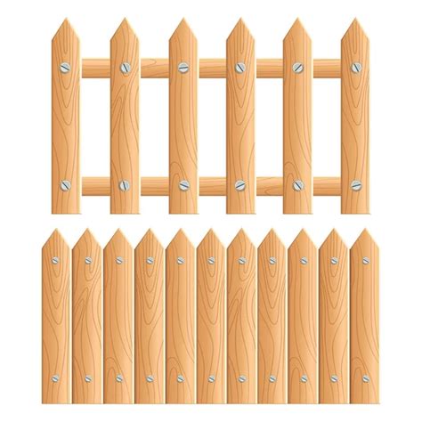 Wooden fence vector set isolated — Stock Vector © hayaship #26383265