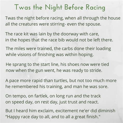 Twas The Night Before Racing