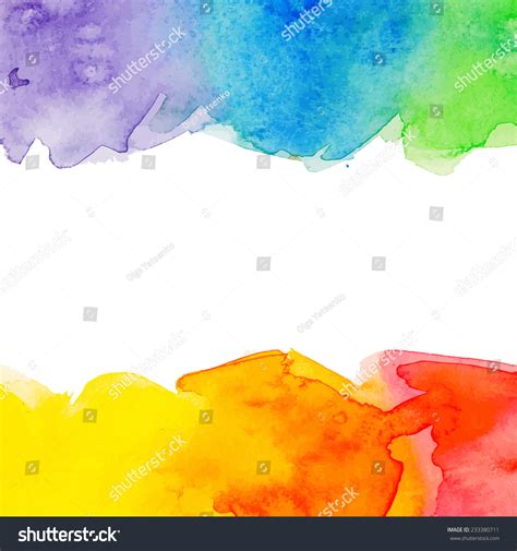 Watercolor Colorful Frame Border Background On Stock Vector (Royalty Free) 233380711 | Shutterstock