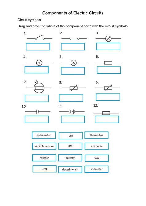 Circuit Symbols worksheet | Live Worksheets - Worksheets Library