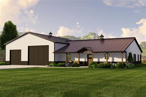 2-Bed Barndominium with Oversized Garage / Workshop - 135109GRA | Architectural Designs - House ...