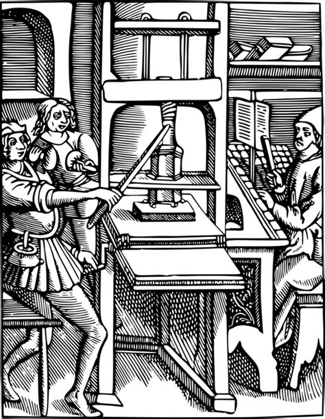 Renaissance Printing Press Clipart