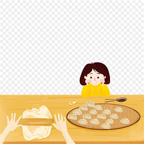 Cartoon Dumplings PNG Picture, Cartoon Hand Painted Illustration Make Dumplings, Dumplings ...