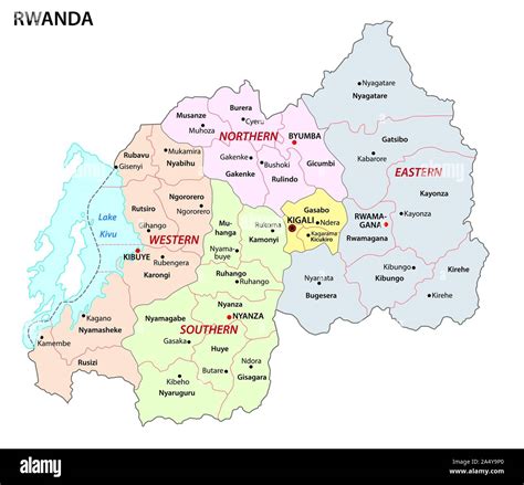 administrative map of the african state Republic of Rwanda Stock Vector Image & Art - Alamy