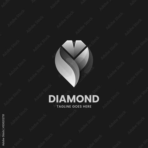 Vector Logo Illustration Diamond Gradient Colorful Style. Stock Vector ...