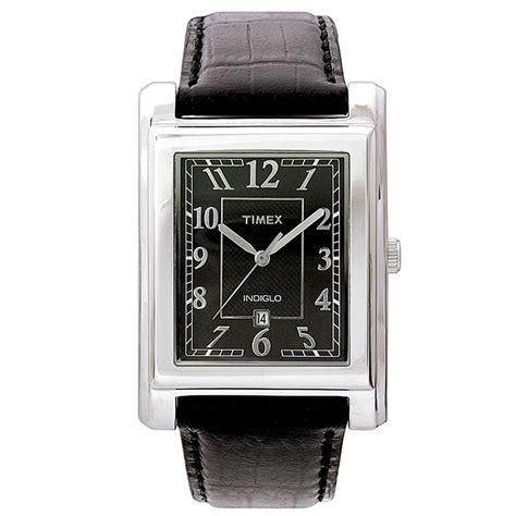 Timex Men's Casual Indiglo Night Light Leather Watch - Free Shipping ...