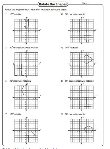 Rotation of a Shape Worksheet | Worksheets, Shapes worksheets, Math worksheets