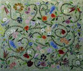 Glass Mosaic Floral Mural | Designer Glass Mosaics