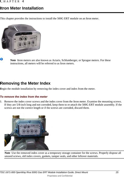 Itron 500GC AMR transceiver device for utility meters User Manual