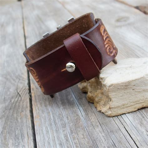 Dark Brown Leather Watch Men's Leather Cuff Watch Brown | Etsy