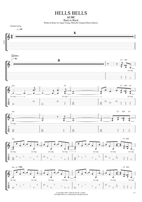 Hells Bells Tab by AC/DC (Guitar Pro) - Full Score | mySongBook