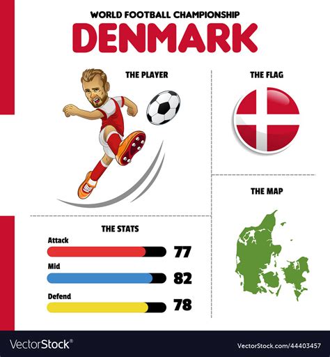 World football team denmark Royalty Free Vector Image