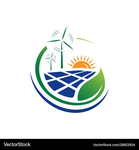 Green energy logo design with renewable icon Vector Image