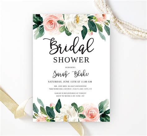 Floral Bridal Shower Invitations - LemonWedding