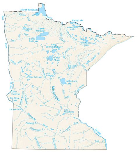 Minnesota Lakes and Rivers Map - GIS Geography