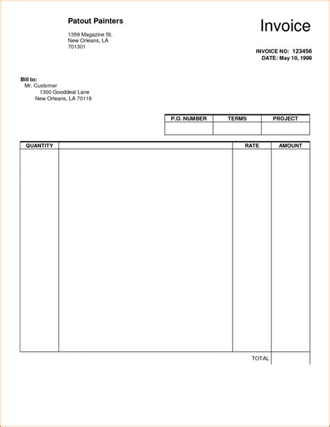 Invoice Templates Printable Free Word Doc