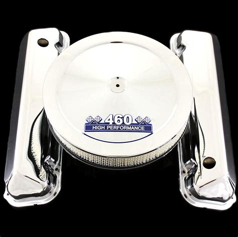 Chrome big block valve covers and 460 emblem air cleaner for 460 Ford