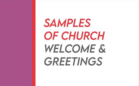 70 Short Samples Of Church Greetings And Welcome Messages - TipsQuotesWishes