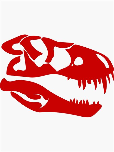 "Red T-Rex Skull / Red Tyrannosaurus Rex Skull " Sticker for Sale by ...