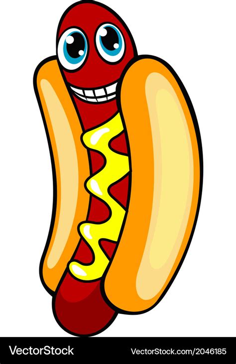 Cartoon hotdog Royalty Free Vector Image - VectorStock