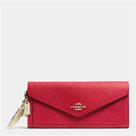 Lyst - Coach Soft Wallet In Crossgrain Leather in Red