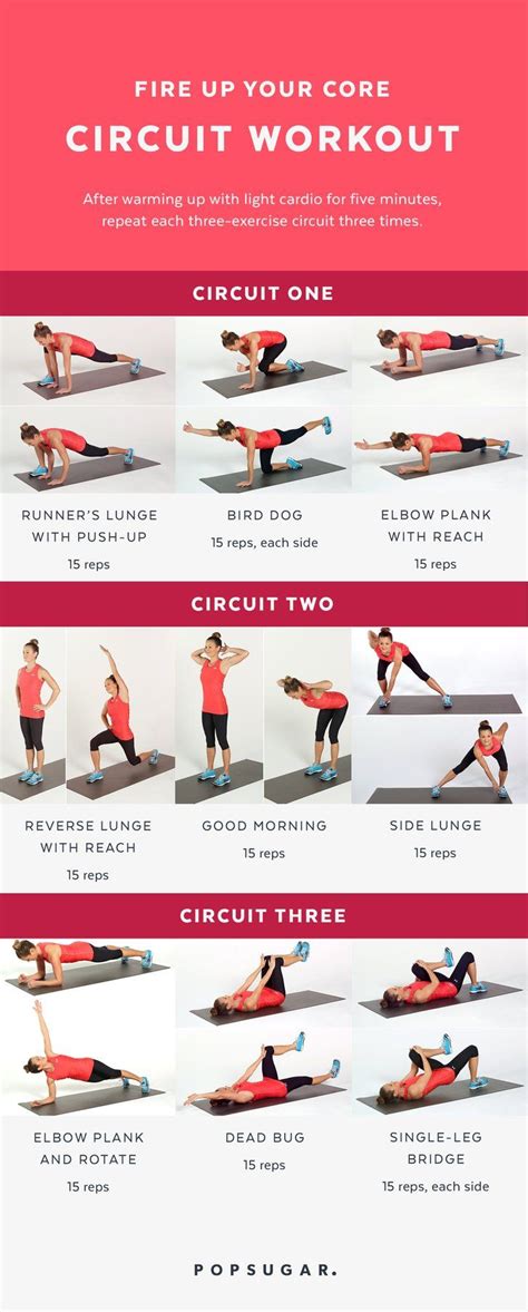 Fire Up Your Core Circuit Workout | Circuit workout, Exercise, At home workouts