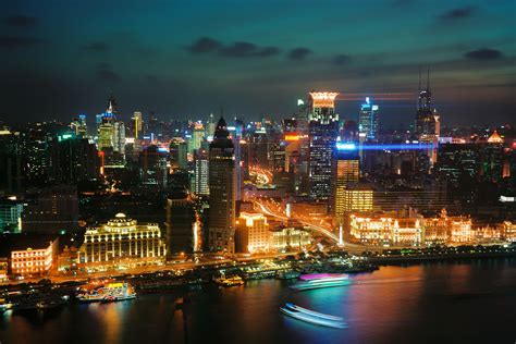 Cityscape photo, Shanghai, Skyscrapers, Night city HD wallpaper ...