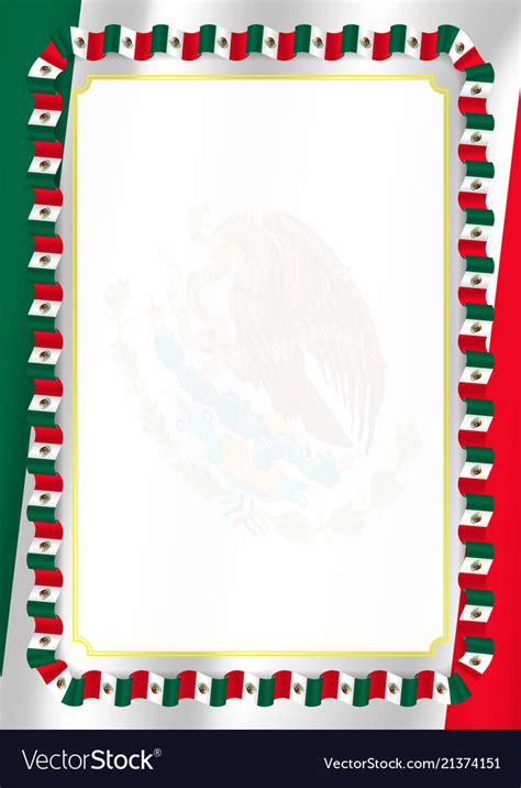 Frame and border of ribbon with mexico flag Vector Image