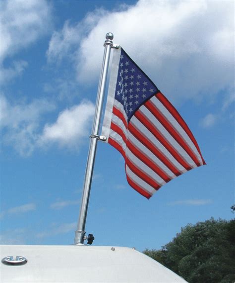 Taylor Made Deluxe Boat Flag Pole Kit - 30" Tall - Stainless Steel Taylor Made Accessories and ...