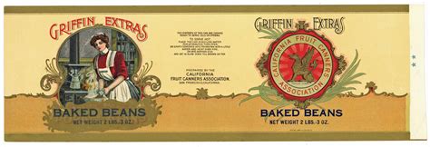 Griffin Extras Brand Vintage Baked Beans Can Label – thelabelman